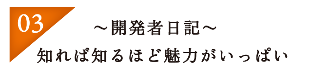 03：〜開発者日記〜　知れば知るほど魅力がいっぱい