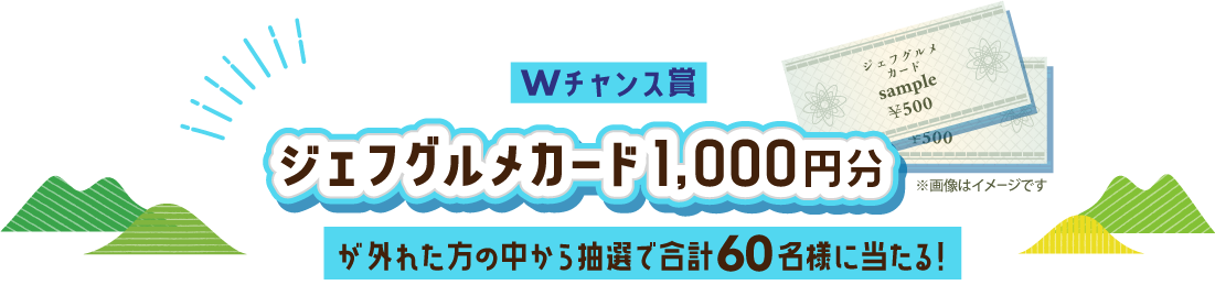 Wチャンス賞:JFグルメカード1,000円分