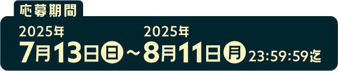 応募期間：2025年7月13日（日）～2025年8月11日(月)23:59:59